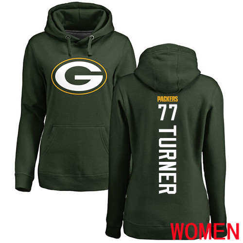 Green Bay Packers Green Women #77 Turner Billy Backer Nike NFL Pullover Hoodie Sweatshirts->nfl t-shirts->Sports Accessory